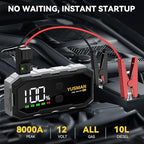 Car Jump Starter, 8000A 12V Jump Battery Pack (All Gas/10.0L Diesel), Portable Jump Starter with Display, Car Jump Starter