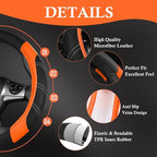 CAR PASS Leather Steering Wheel Cover and Waterproof Car Floor Mats,Microfiber Universal Car Combo Fit for 95% Sedan SUV Van 