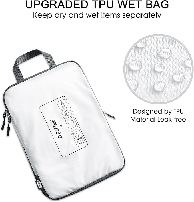 G4Free 6 Set Compression Packing Cubes, 3 sizes Travel Packing Organizers for Suitcases, Expandable Luggage Suitcase Storage 