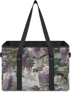 Reusable Grocery Bags Heavy Duty Shopping Bags Foldable Large Tote Bags with Long Handles & Hard Bottom