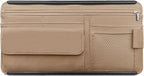 Car Sun Visor Storage Bag, Soft Leather Surface Organizer, Scratch-Resistant Auto Sunshade Organizer Bag, Can Store ID Card, Eyeglasses, Pen, Driving License etc (Beige)