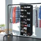 Libeder Hanging Closet Organizers 30 Section Shoe Shelves, Shoe Storage Hanging Shoe Rack, Space Saving Shoe Holder, Black