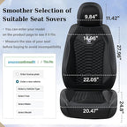 Coverado Car Seat Covers Full Set, 5 Seats Universal Seat Covers for Cars, Breathable Fabric& Faux Leather Auto Seat Cushions