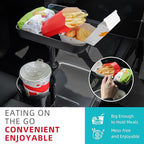 DYLEN Car Cup Holder Tray, Cup Holder Expander Adapter for Car, 9.5” Detachable Car Food Tray Table for Eating, Road Trip Ess