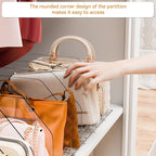 Yieach 4 Pack Acrylic Purse Organizer for Closet,Adjustable Purse Dividers and Handbags Storage Organizer,Clear Shelf Divider