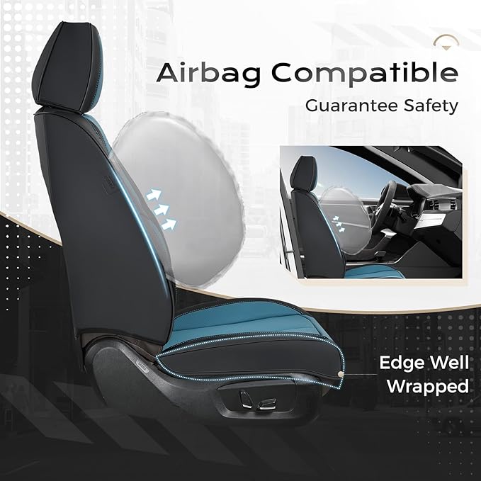 Coverado Seat Covers, Car Seat Covers Front Seats, Car Seat Cover, Car Seat Protector Waterproof, Car Seat Cushion Nappa Leat
