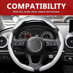 3pcs Universal Carbon Fiber Steering Wheel Cover - Anti-Slip & Segmented Design, Universal 99% Durable Steering Wheel Protect