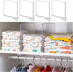 Yieach 4 Pack Clear Acrylic Shelf Divider for Closet Organization - 9.2″ Tall Closet Dividers for Wood Shelves,Cupboard,Verti