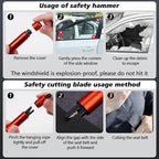 2 Pack Car Window Breaker Seatbelt Cutter Tool Car Seat Belt Cutter and Glass Breaker Safety Hammer Punch Escape Emergency To