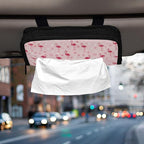 Car Tissue Holder Car Visor Organizer Tissue Box Holder for Car Sun Visor Organizer with Car Vehicle Accessories Essentials Interior for Women Men Pink Cute Flamingo Polka Dot