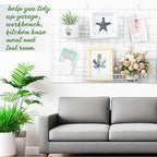 Blulu 4 Pcs 15.75 x 3.94 x 1.97 Inch Metal Grid Wall Baskets with Hooks Grid Wall Shelves Hanging Wire Basket Multi Function 