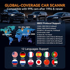Enhanced OBD2 Scanner Diagnostic Tool - Check Engine Code Reader with Battery Tester, EVAP, Live Data, Mode 6/8, Professional