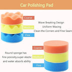 74PCS 3Inch Car Headlight Restoration and Polishing Kit, Sanding Discs with 1/4" and M10 Backing Pad,Scouring Pads, Interface