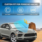 for Porsche Macan 2014-2024 2025 2026 Windshield Sun Shade - 4 Layers Car Sunshades for Front Windows Shade Cover Custom Fit Sun Visor 250T Retractable Shade Blocks UV Rays Car Accessories