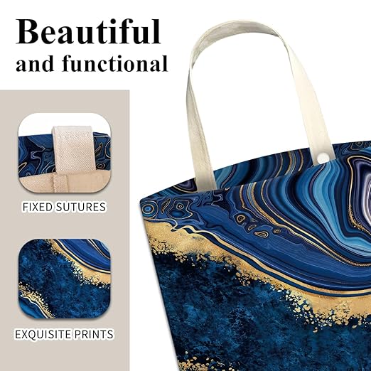 Car Trash Can, Cute Car Trash Bag, Hanging Car Organizer and Storage Bag, Trash Bin for Car Accessories, Vehicle, Travelling, Camping Luxury Blue Marble