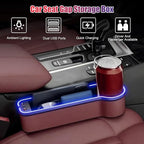 2PCS LED Car Seat Gaps Filler Organizer,Front Seat Gaps Filler, Car Seat Organizer with Ambient Light, USB Charger for Multifunction Storage Box for Holding Phone, Sunglasses