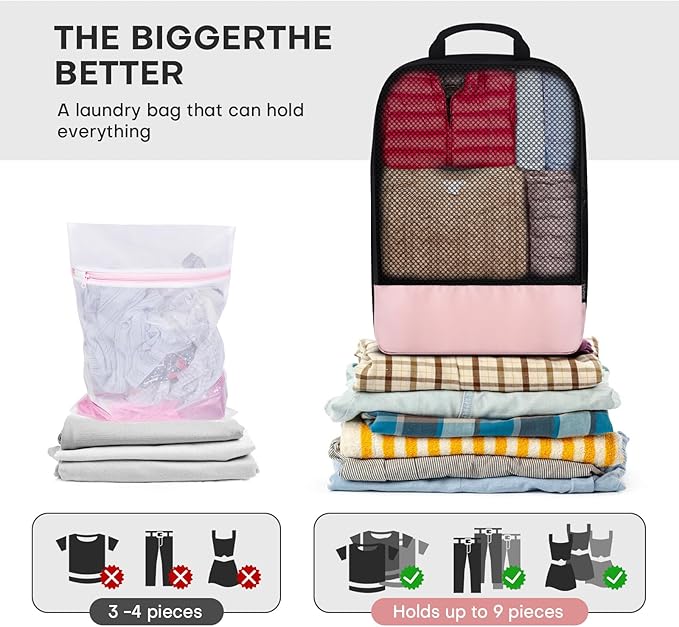 4 PCS Set Compression Packing Cubes for Travel, Lightweight Packaging Organizer Bags for Carry On Space Saving, Travel Essent