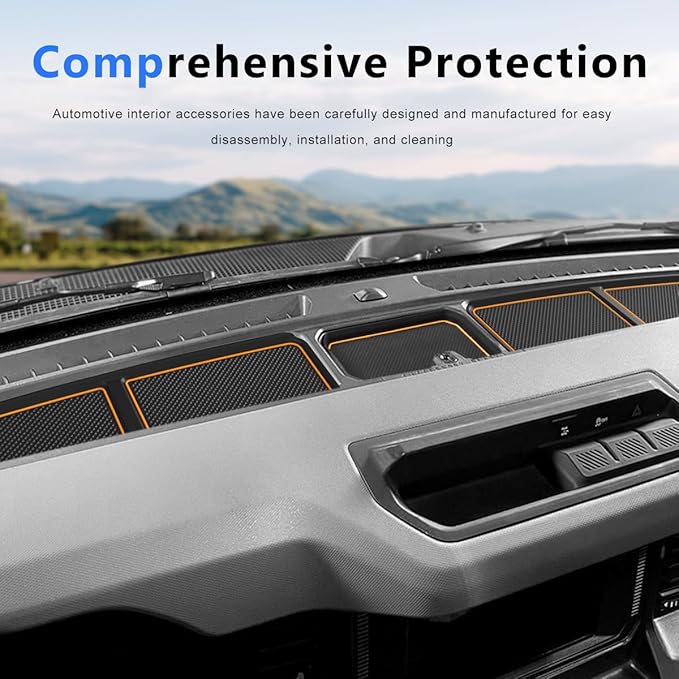 Auovo Dash Cover Tray Compatible with Ford Bronco Accessories 2021 2022 2023 2024 2025 2026 Bronco Silicone Dashboard Mat fit
