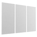 Pegboard Smith Metal Pegboard Panels 12" x 24", 3 Pack Grey Wall Mounted Tool Organizer Boards, Heavy Duty Tool Storage Peg B