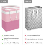 HomeHacks 2 Pack Large Laundry Baskets, Waterproof, Freestanding Laundry Hampers, Collapsible Clothes Hamper with Reinforced 