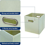 STOREONE Fabric Storage Bins Cubes Baskets Containers-(11X11X11) with Dual Handles Cube Storage Organizer Bins for Shelf Clos