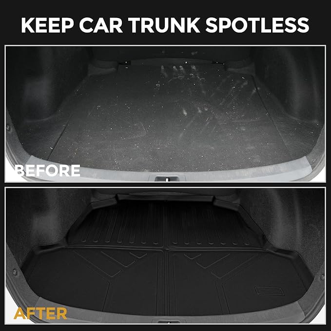 Floor Mats for Toyota Corolla 2020-2026, All Weather Floor Mats Trunk Cargo Liner and Door Sill Guards Accessories, Full Coverage Set (Fit Sedan Models)