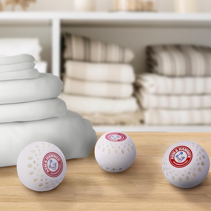 Arm & Hammer OdorBusterz® Odor Eliminator Balls, White Linen, 3 Count – Baking Soda Odor Control for Closets, Drawers, Hamper
