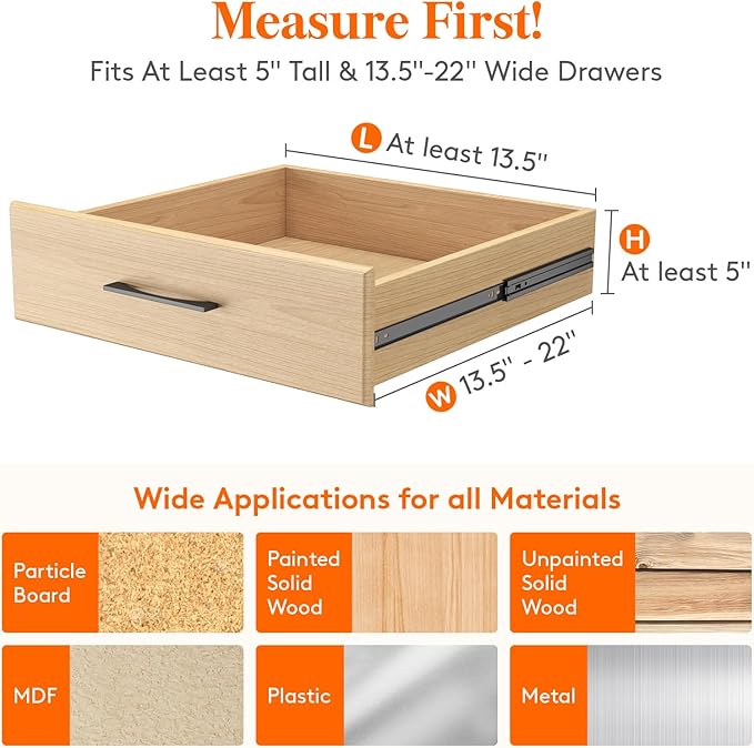 Lifewit 5 Pack Drawer Dividers 5" High, 13.5-22" Adjustable Clothes Organizers, Expandable Dresser Separators in Bedroom/Bath