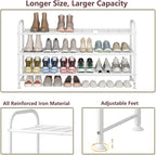 LINZINAR Shoe Rack Long 3 Tier Shoe Storage Organizer Metal Wide Shoe Shelf for Closet Entryway Bedroom 24 Paris Large Capaci