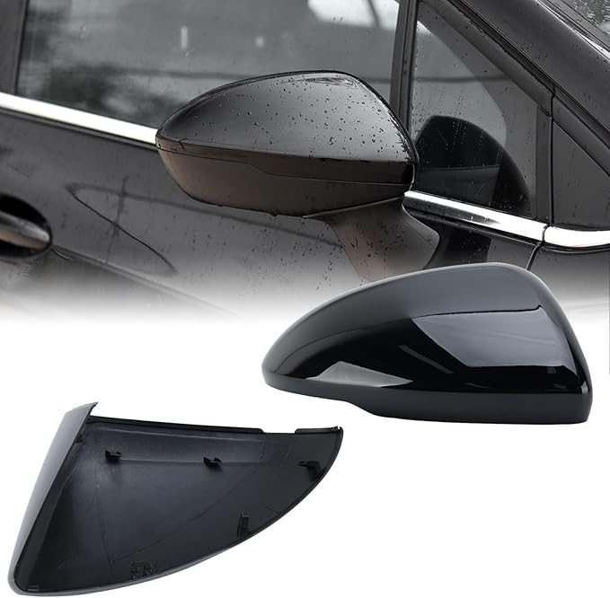Right Passenger Side Mirror Cover Caps Compatible with Chevrolet Chevy Cruze 2017 2018 2019 Replacement Rear view Mirrors Trim (Black)