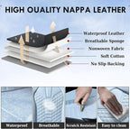 Coverado Seat Covers, Leather Seat Covers for Front Seats, Black and Blue Car Seat Covers, Waterproof Car Seat Protectors, Au