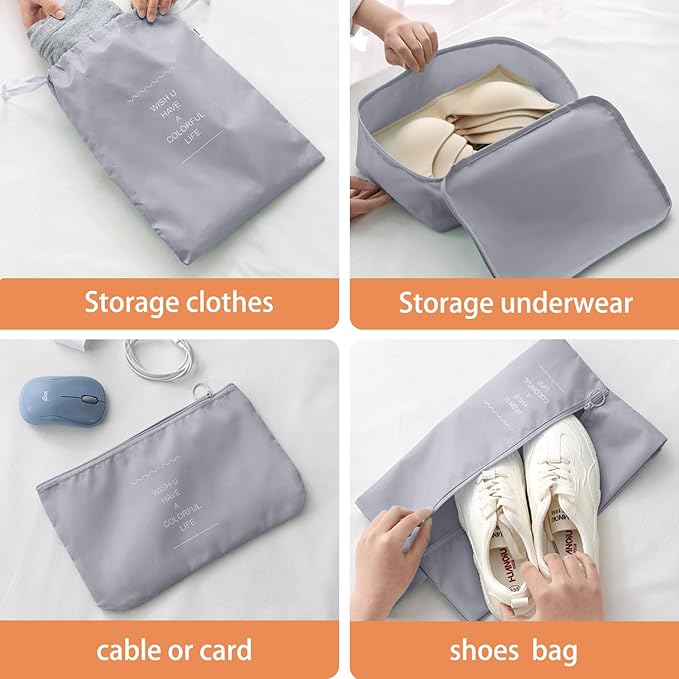 Packing Cubes for Travel - 8 Set Luggage Organizer Bags for Family, Mesh Breathable Travel Packing Cubes for Suitcases Durabl