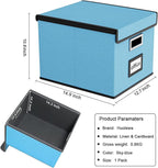 Huolewa File Organizer Box with Lid, Collapsible File Folder Organizer for Office Document Storage, Filing Box with Plastic S