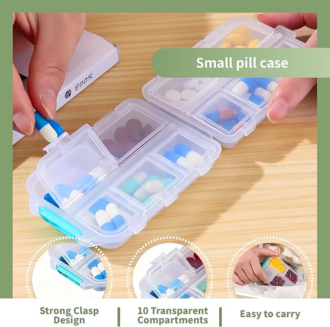 2 Pack Clear Medicine Organizer Storage Box with Tray, Portable Medicine Cabinet with Handle, Plastic First Aid box Empty wit