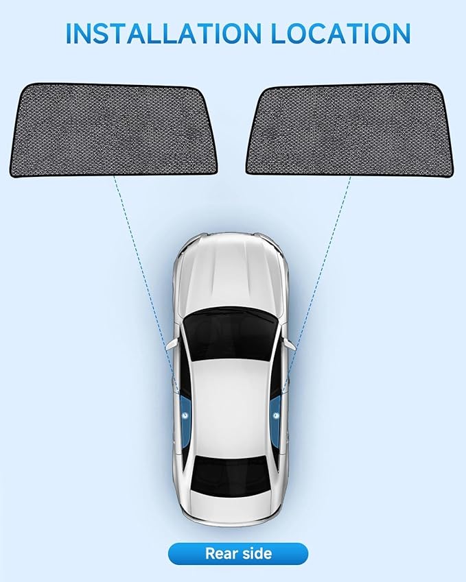 Car Window Shades for Volkswagen/VW Atlas(2018-2025), 2-Pack Rear Window Sun Shades for Baby – Breathable Mesh, UV & Heat Blocker, Privacy Protection for Camping, Travel, Sleep & Nursing