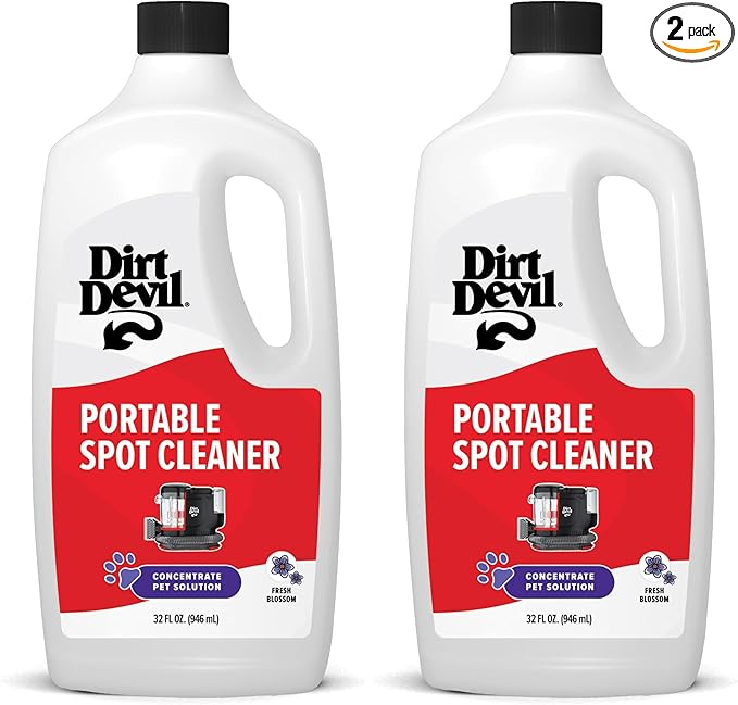 Dirt Devil Pet Portable Spot Cleaner Solution,32 oz.,Fresh Blossom Scent,Upholstery and Carpet Shampoo Solution,Eliminates Pe