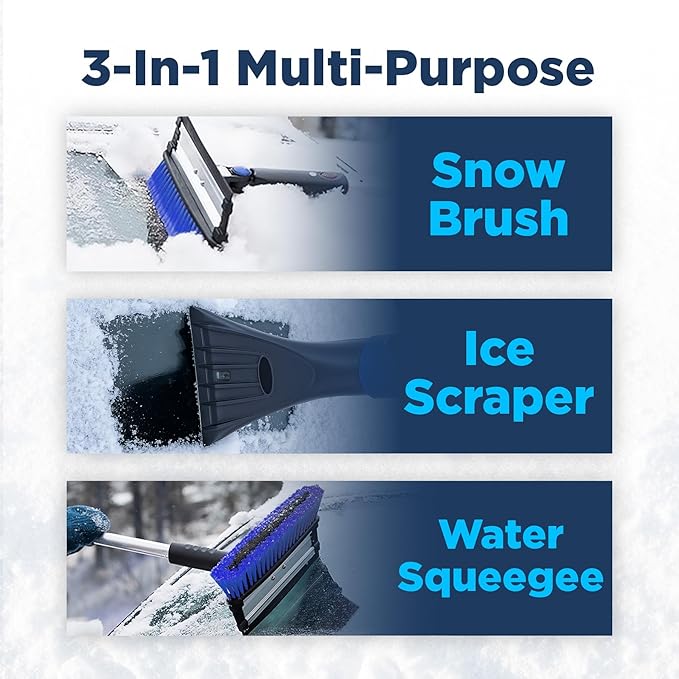 SNOWDRIFT 39" Ice Scrapers for Car Windshield | Snow Brush for Car | Extendable Car Snow Brush and Detachable Ice Scraper | Snow Remover for Cars, SUVs, & Trucks | 180 Degree Rotating Winter Brush