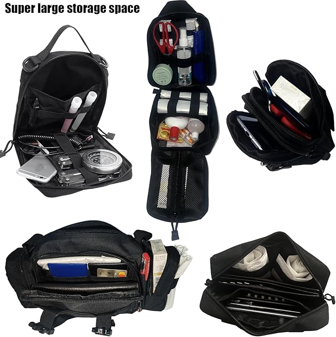 7 PACK Tactical Seat back organizer Truck organizer With 6 Detachable Pouches Universal For Car Truck Ford Jeep Military-Grade Heavier Panels With Multi-functional Packs (Premium black)