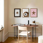 Pink and Black Leopard Wall Art, Lucky Girl 8 Ball Wall Decor Set of 3 Cheetah Lucky Star Poster Canvas Prints, Coquette Mode