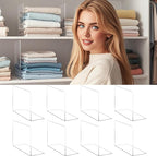 Shelf Dividers for Closet Organization - 10" Tall x 12" Deep Acrylic Closet Dividers for Shelves - Clear Free-Standing Shelf 