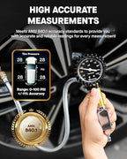 Vondior Tire Inflator with Pressure Gauge (0-100 PSI) with Large 2" Glow Dial- ANSI B40.1 Accurate, Premium Braided Hose, Durable Rubber Cover, Perfect for Car, Truck, Motorcycle, RV
