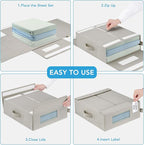 12 Pcs Bed Sheet Organizers and Storage, Large Size Sheet Set Organizers (Queen & King) Duvet Covers Blanket Storage for Line