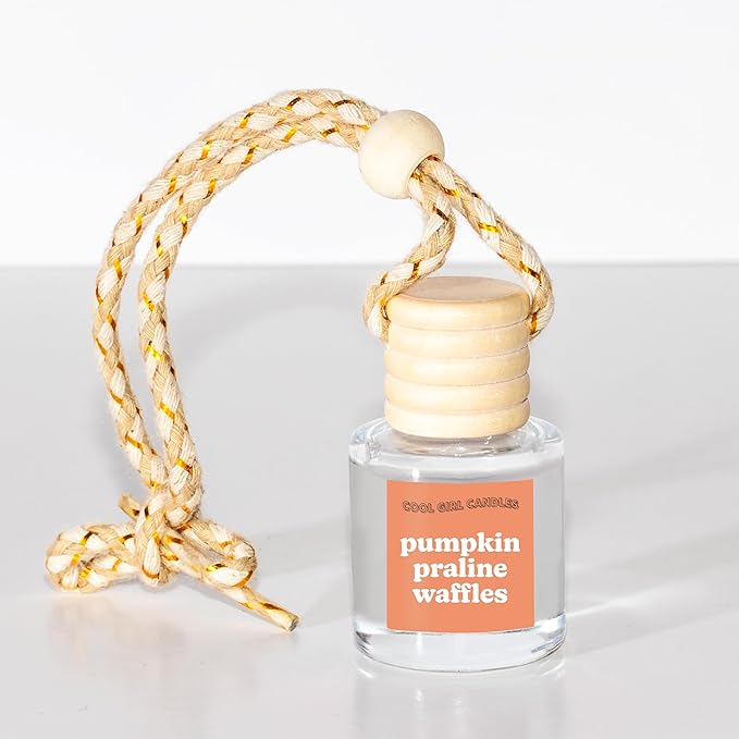 COOLGIRLCANDLES Pumpkin Praline Waffles Car Hanging Fragrance Oil Diffuser Car Air Freshener for Essential Oils, Long Lasting