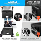 File Box with Lock, Fireproof Document File Organizer Box with Zipper & Adjustable Handle, Collapsible File Storage Box Home 