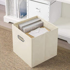 ShellKingdom Storage Bins, Foldable Fabric Storage Cubes And Cloth Storage Organizer Drawer with Metal Handle For Closet And 