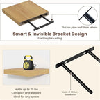 Fun Memories Square Floating Shelves for Wall - 9.3 Inch Deep Floating Shelves with Invisible Brackets, Oak Small Wall Shelf 