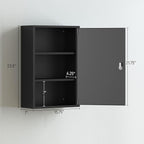 kleankin Steel Wall Mount Medicine Cabinet 3 Tier Emergency Box for Bathroom Kitchen, Lockable with 2 Keys, Black
