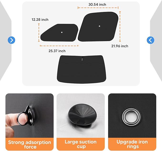 KUST 5-Pack Window Sun Shade for 2014-2025 Dodge RAM ProMaster 1500 2500 3500, Interior Accessories Cargo Van Sunshade Full Coverage Window Shades Silver & Black Shade, Sun Shield Blocks UV Rays Heat