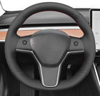 MEWANT Tesla Model 3/Model Y Hand Stitched Steering Wheel Cover for Tesla Model 3 2017-2023 / Model Y 2020-2023 for Tesla Model 3/Y Accessories