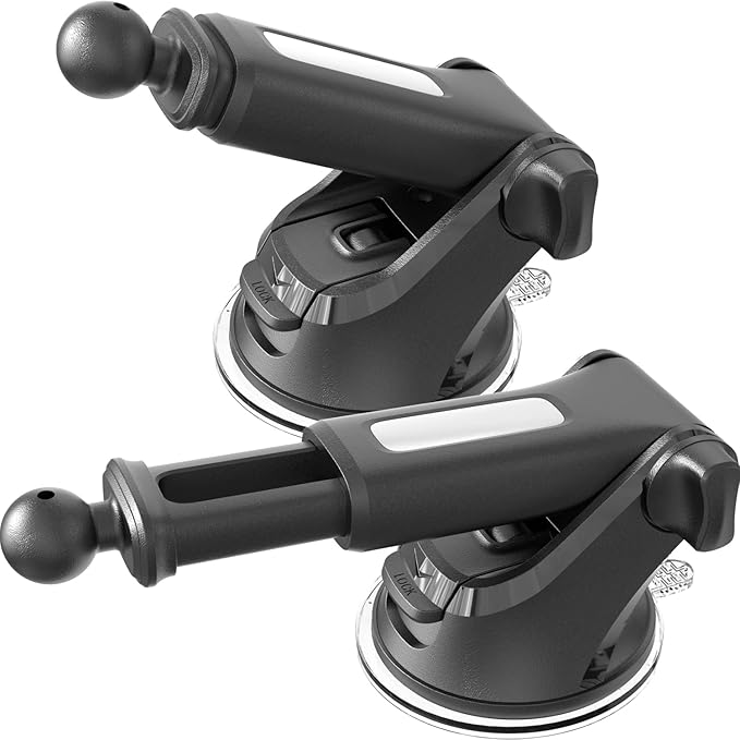 1Zero GPS Suction Cup Mount for Garmin [Quick Extension Arm], Replacement GPS Dash Ball Mount Dashboard Windshield Car Holder for Garmin Nuvi Dezl Drive Drivesmart Driveassist DriveLuxe RV (2-Pack)